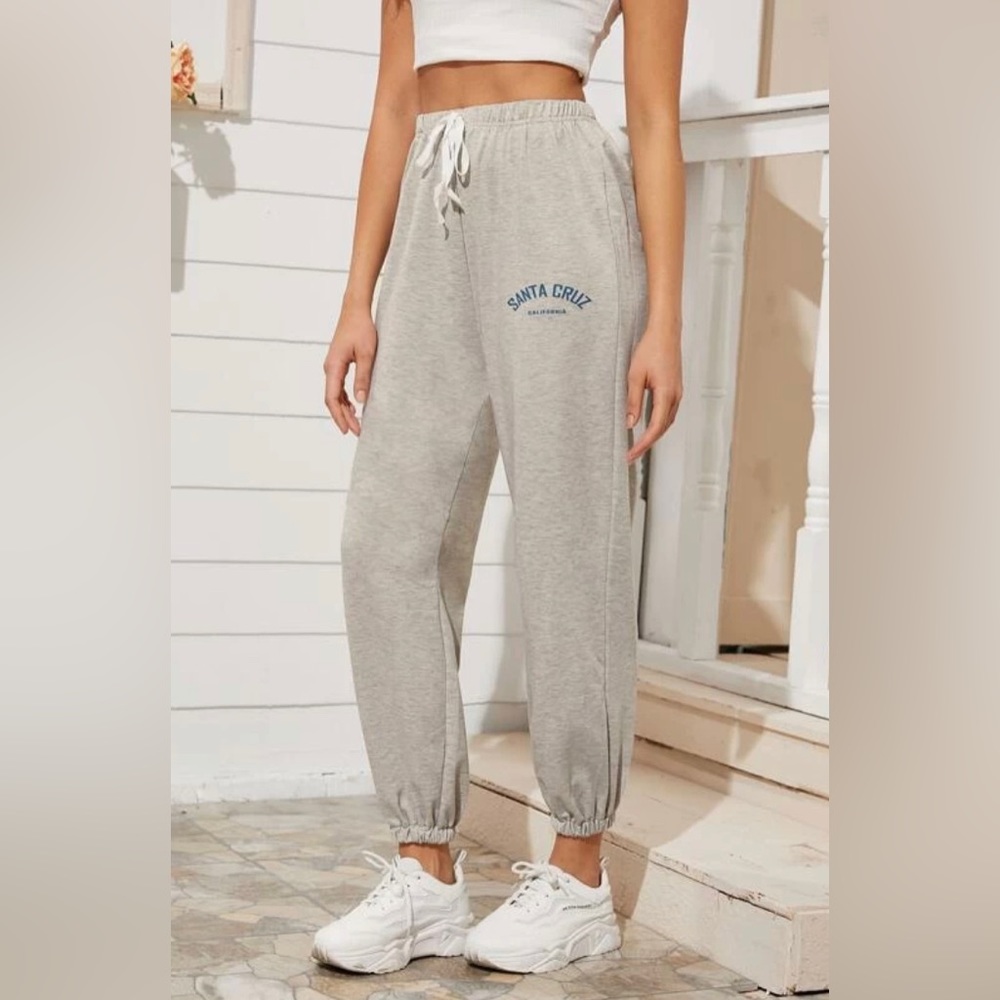 Grey Santa Cruz sweat pants from romwe size Medium fits size Small